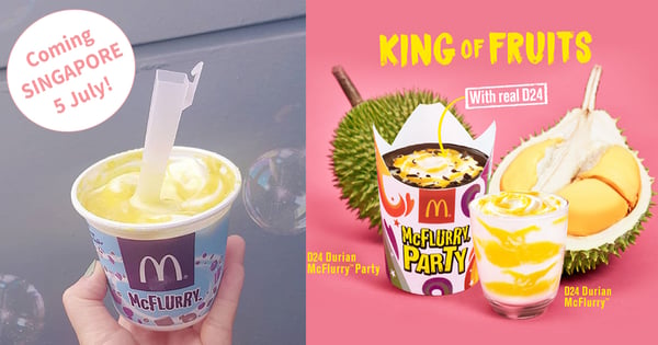 Singapore McDonald's Durian McFlurry, Available from 5 July 2018!