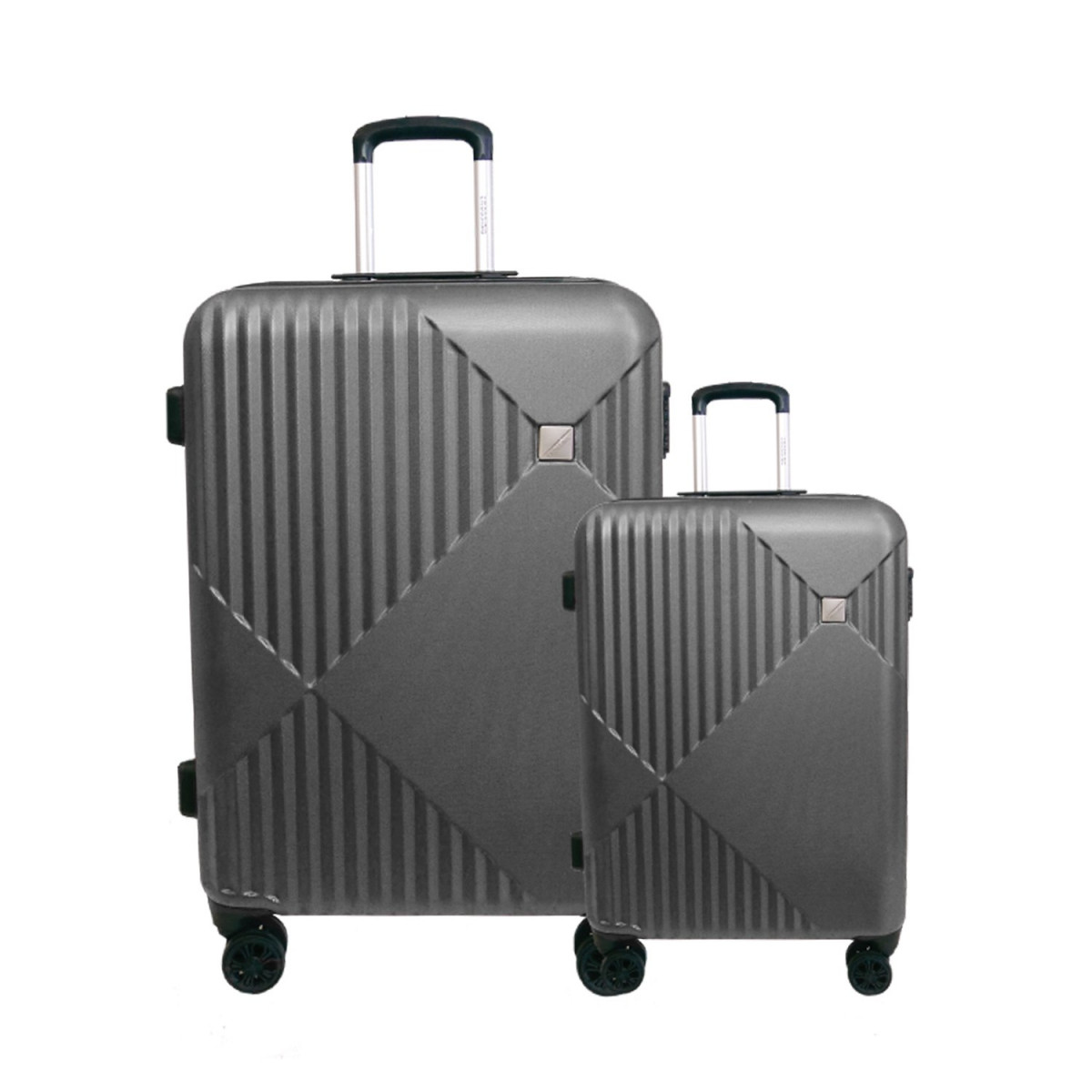 Crossing-28-Inch-20-Inch-Double-Zipper-Upright-Spinner-Luggage-Set-Grey