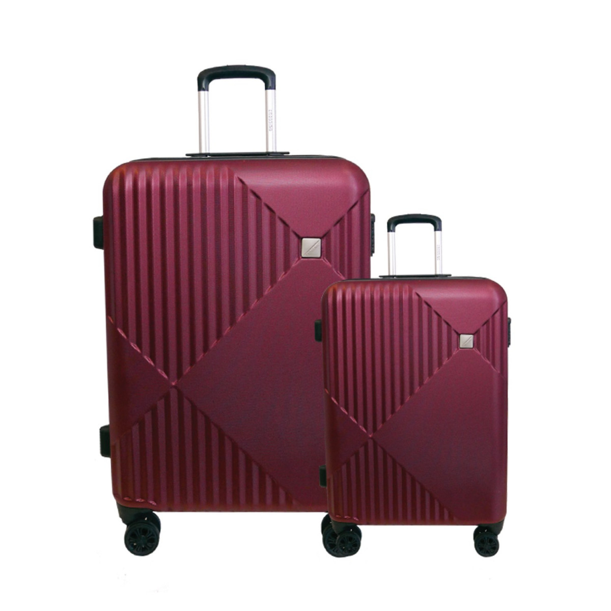 Crossing-28-Inch-20-Inch-Double-Zipper-Upright-Spinner-Luggage-Set-Maroon