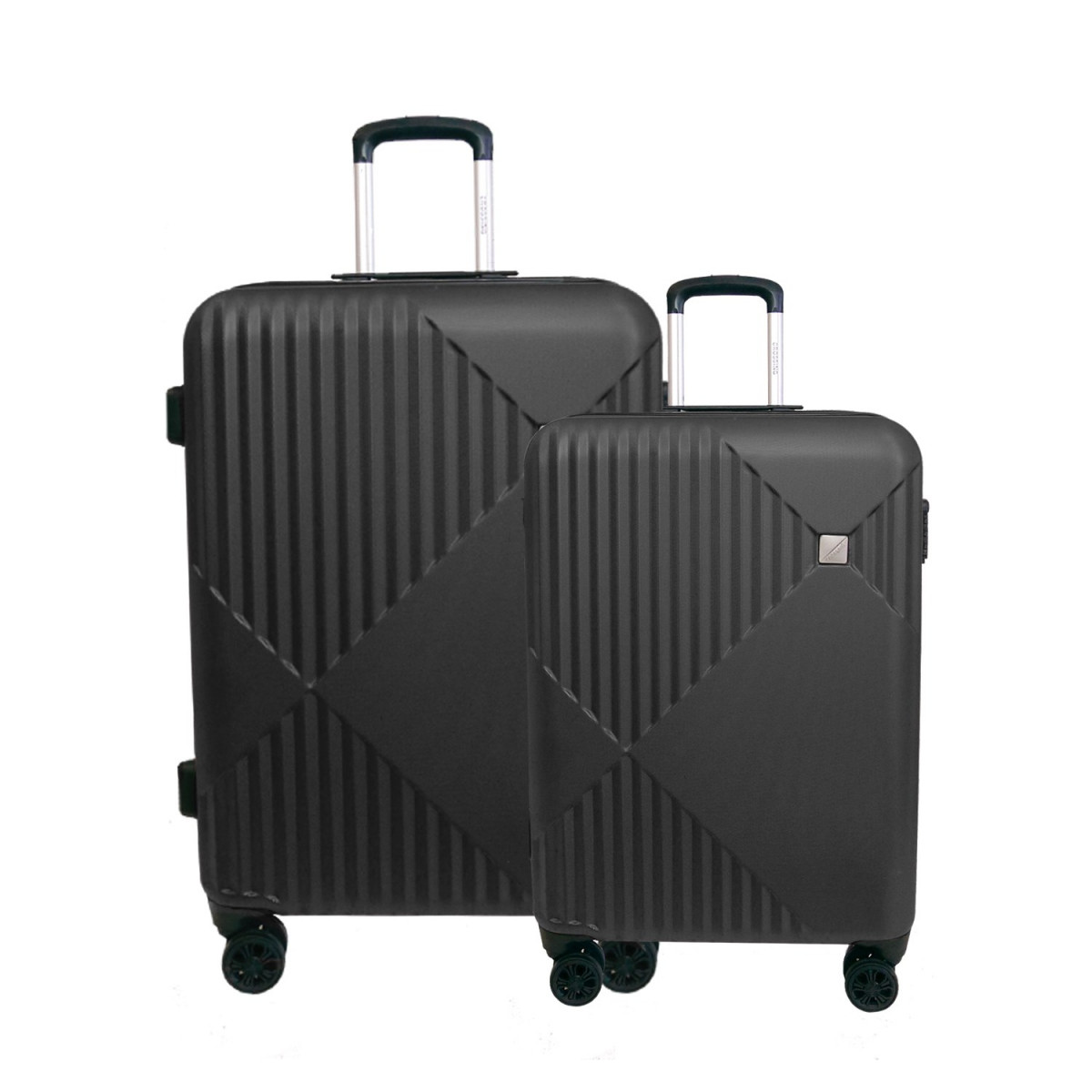 Crossing-28-Inch-24-Inch-Double-Zipper-Upright-Spinner-Luggage-Set-Black
