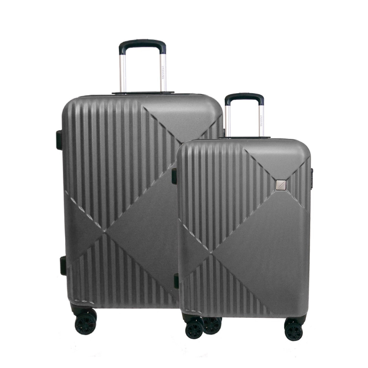 Crossing-28-Inch-24-Inch-Double-Zipper-Upright-Spinner-Luggage-Set-Grey