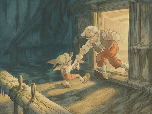 Pinocchio, 1940, Concept art, Gustaf Tenggren ©Disney