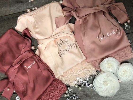 Personalised silk robe