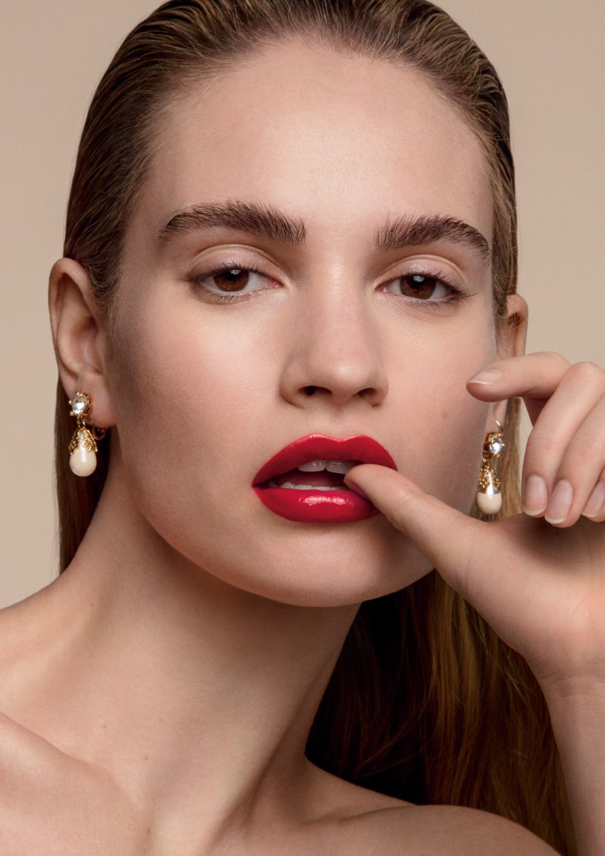 Lily James Behind The Scenes With Burberry Lip Lacquer