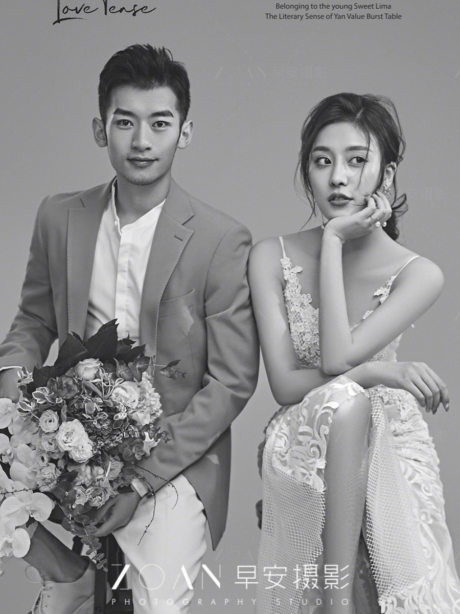 Sophisticated couple pose