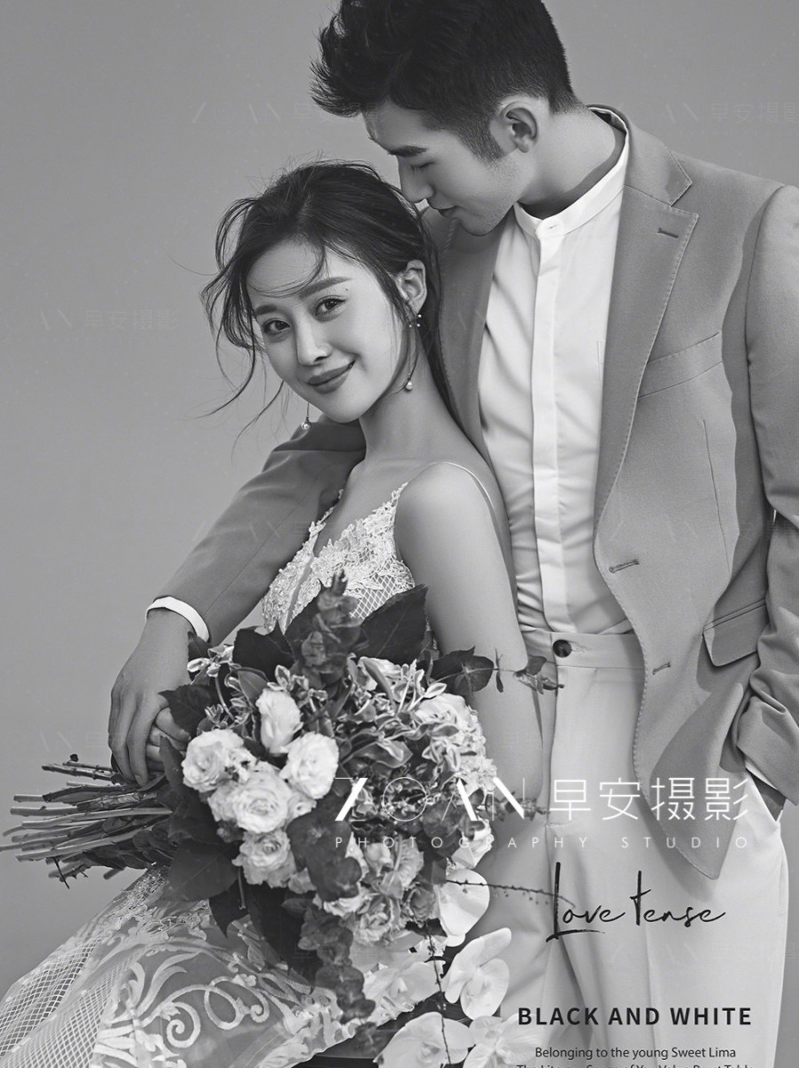 Groom looks at bride