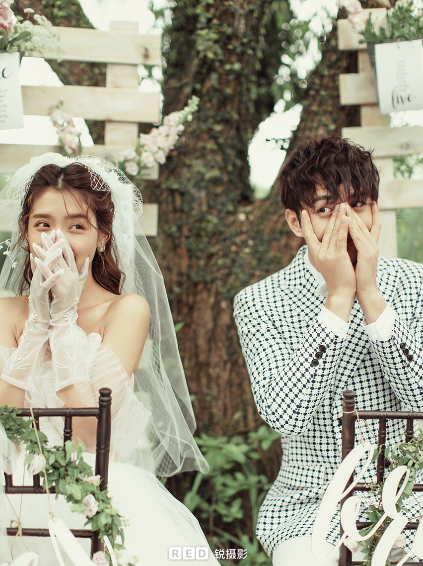 Couple glancing at each other