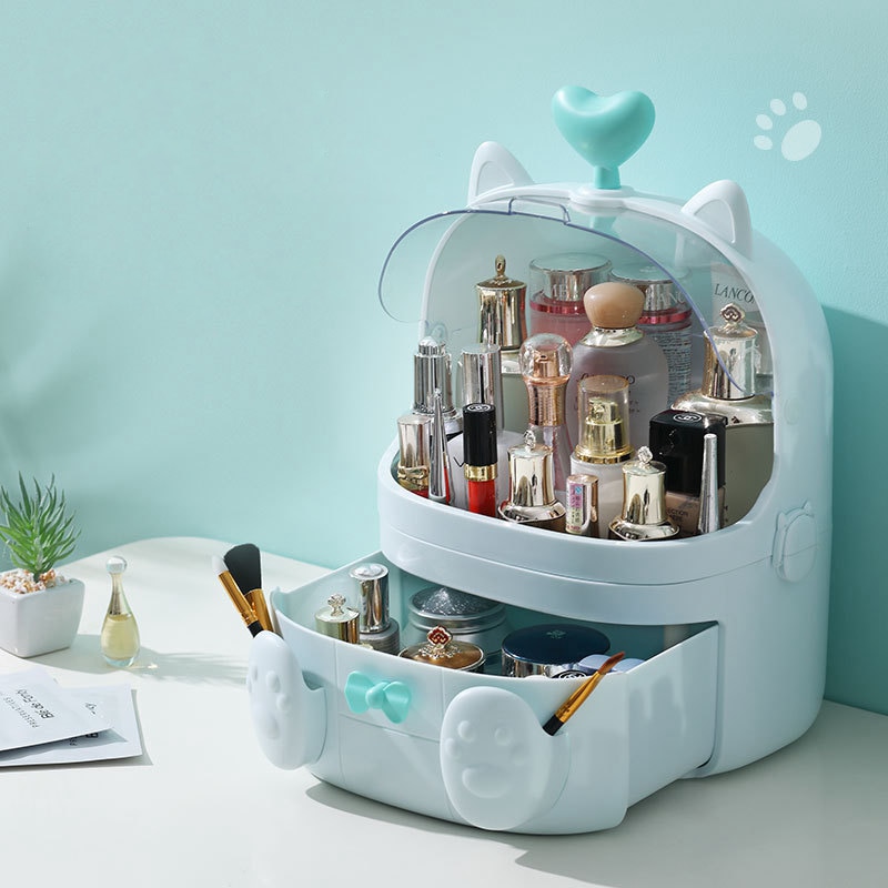 JULY'S SONG Cat Shape Plastic Makeup Storage Box