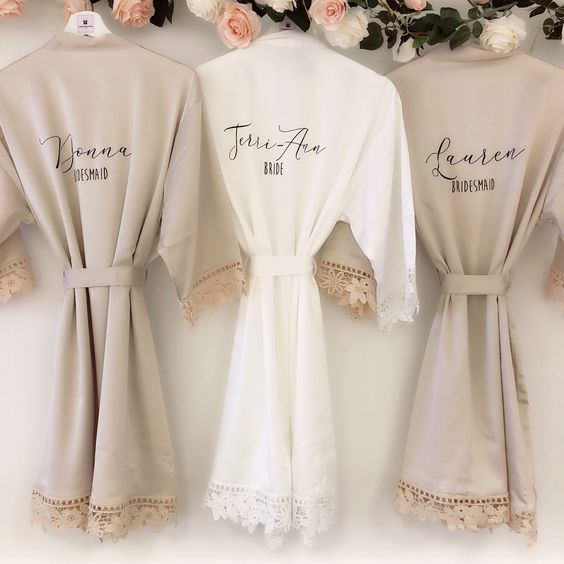 Personalised silk robes 