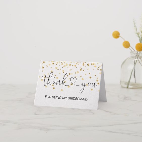 Ready made card for bridesmaid