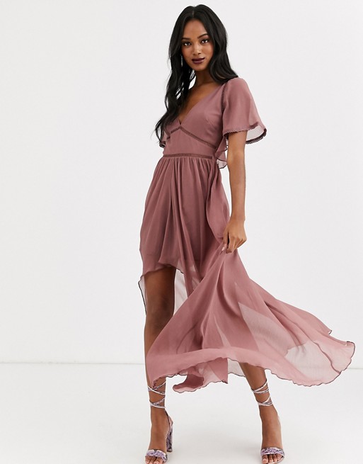 ASOS DESIGN mauve maxi dress