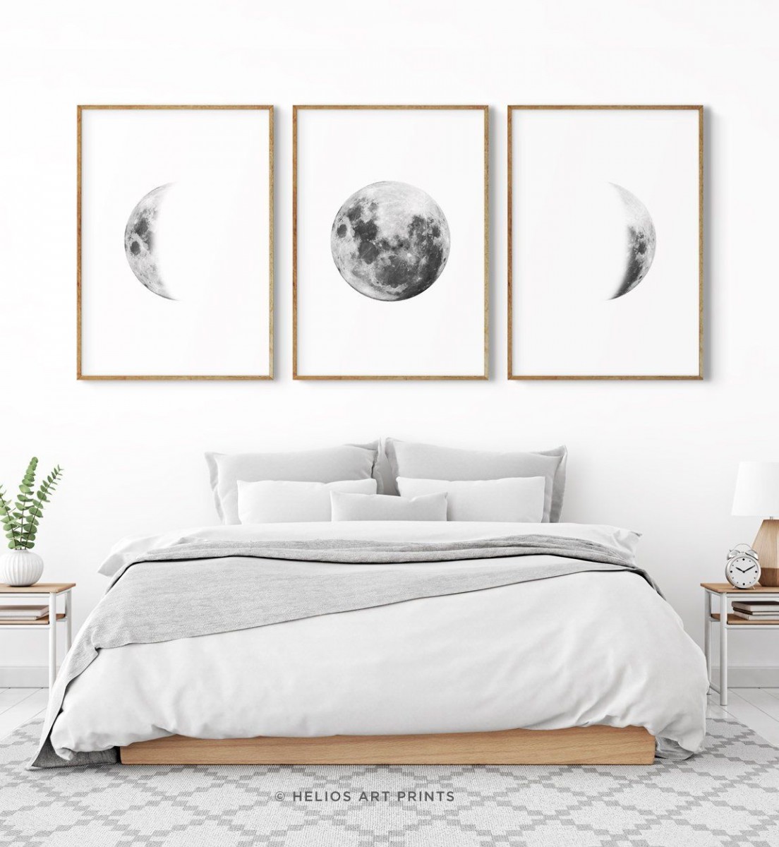 bedroom with print art