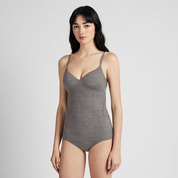 Uniqlo AIRism Seamless V Neck Bra Camisole (Heather)