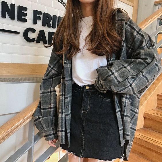 Plaid shirt in grey