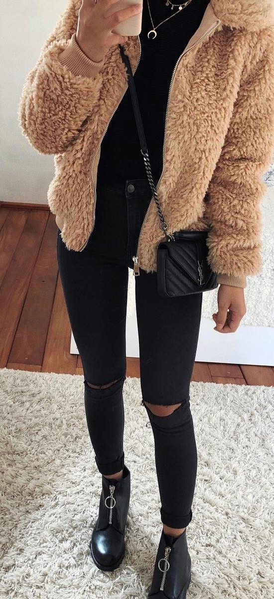 Light brown furry jacket