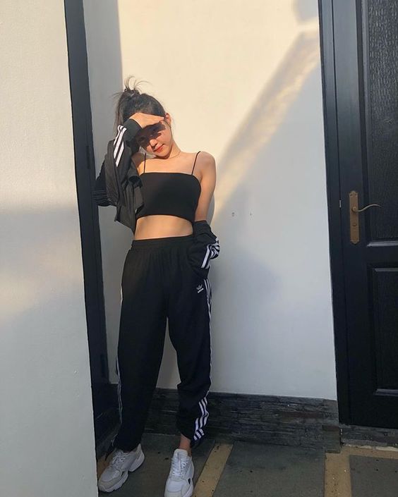 asian girl with a high ponytail