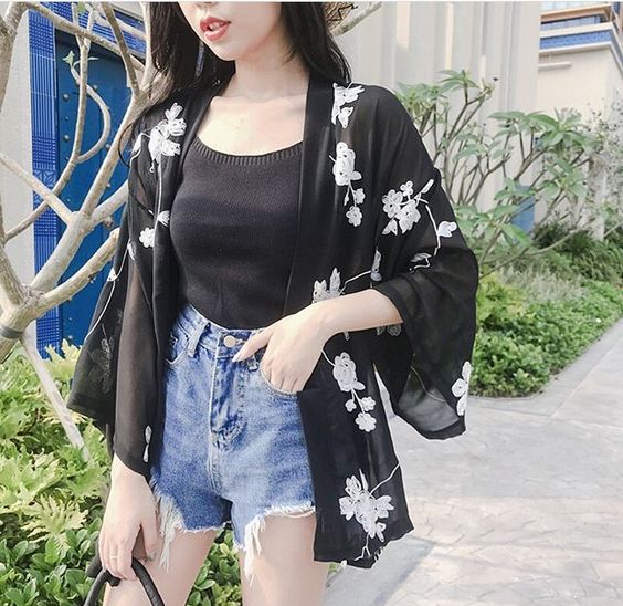 Floral kimono outerwear