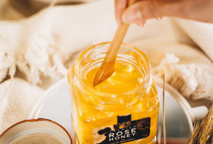 Honey scooped up