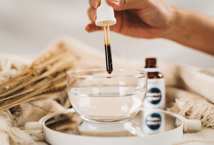 Go Pure Propolis Extract dripping into water