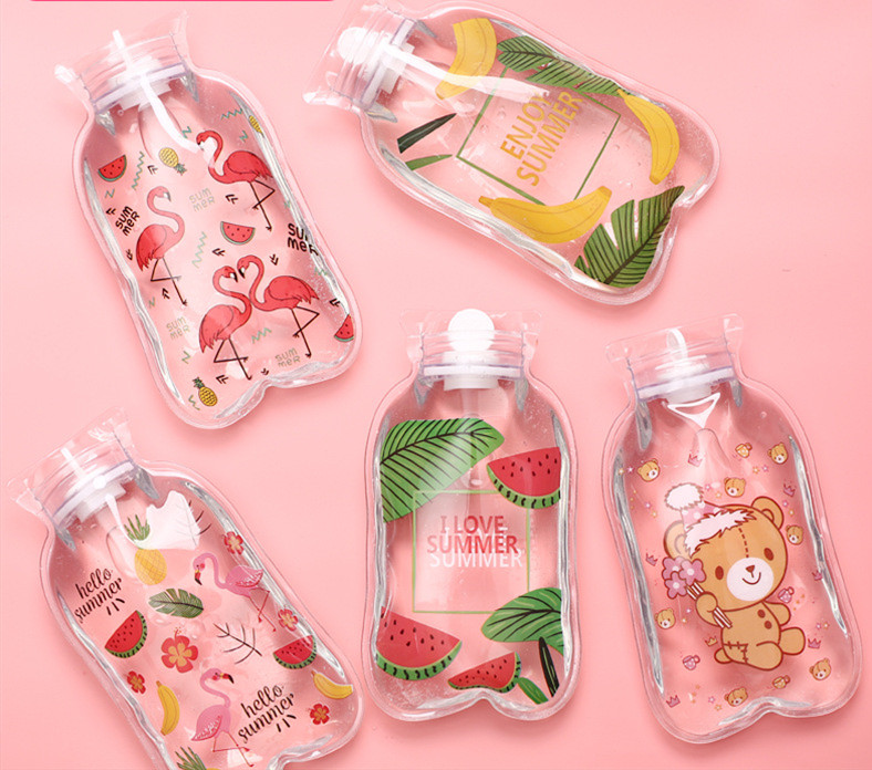 Cute Transparent Hot Water Bottle Warm Belly Treasure Cartoon Hand Warmer