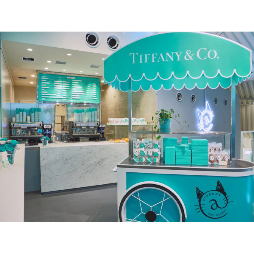 Tiffany & Co. cafe snack trolley and cashier area