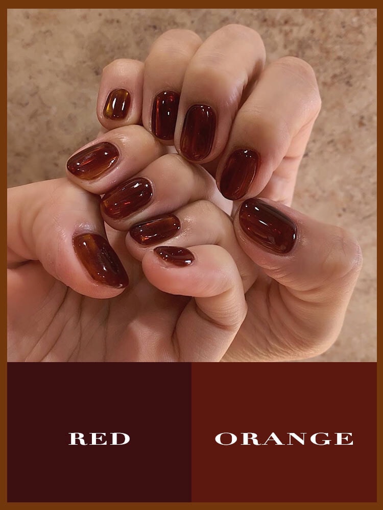 orange and red nail design