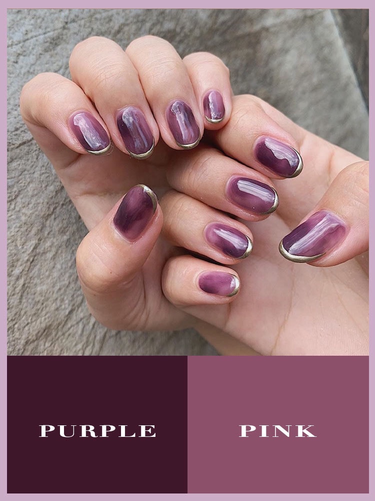 purple and pink darker nail design