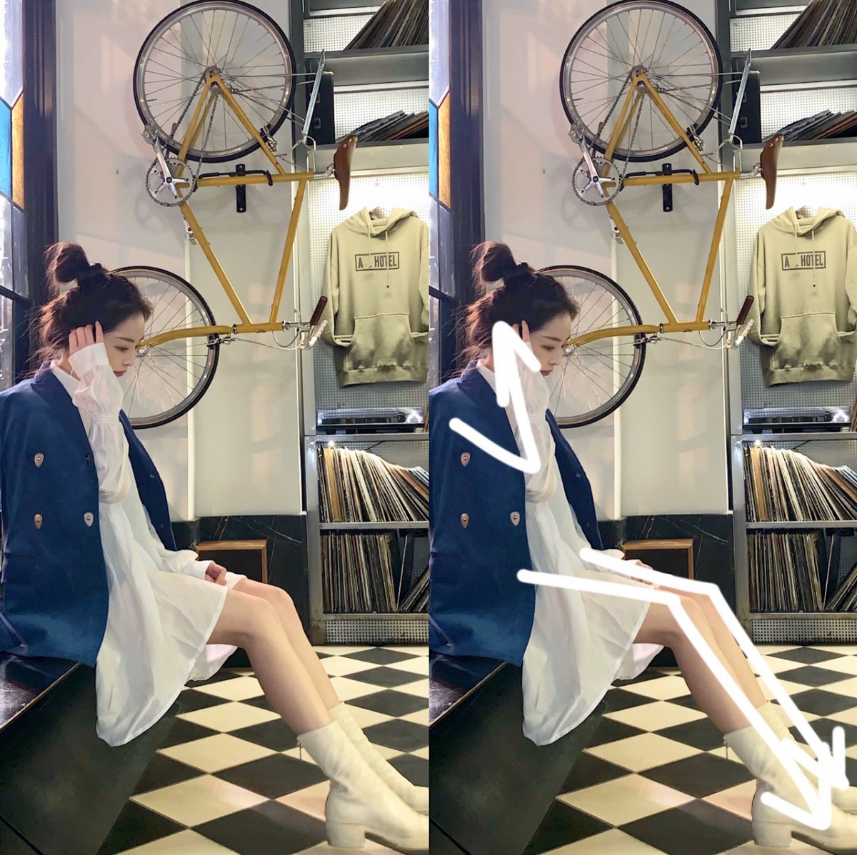 The demure pose