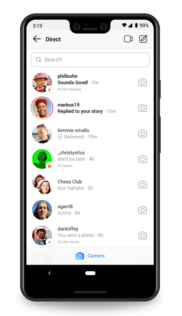 Instagram direct messages