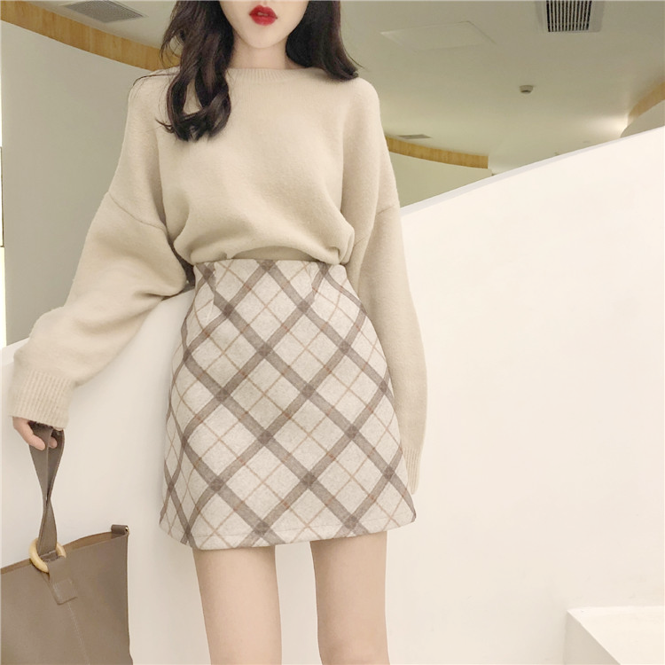 beige top beige skirt
