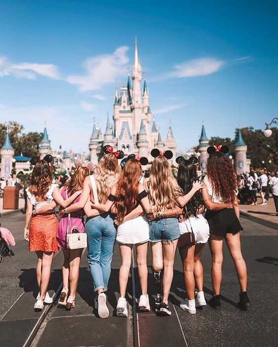 group of girls in tokyo disneyland