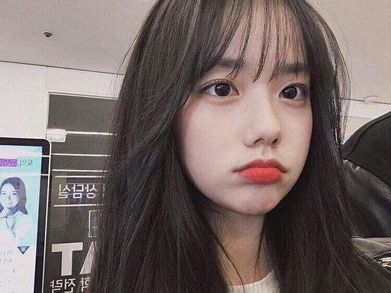 Korean girl with dewy skin