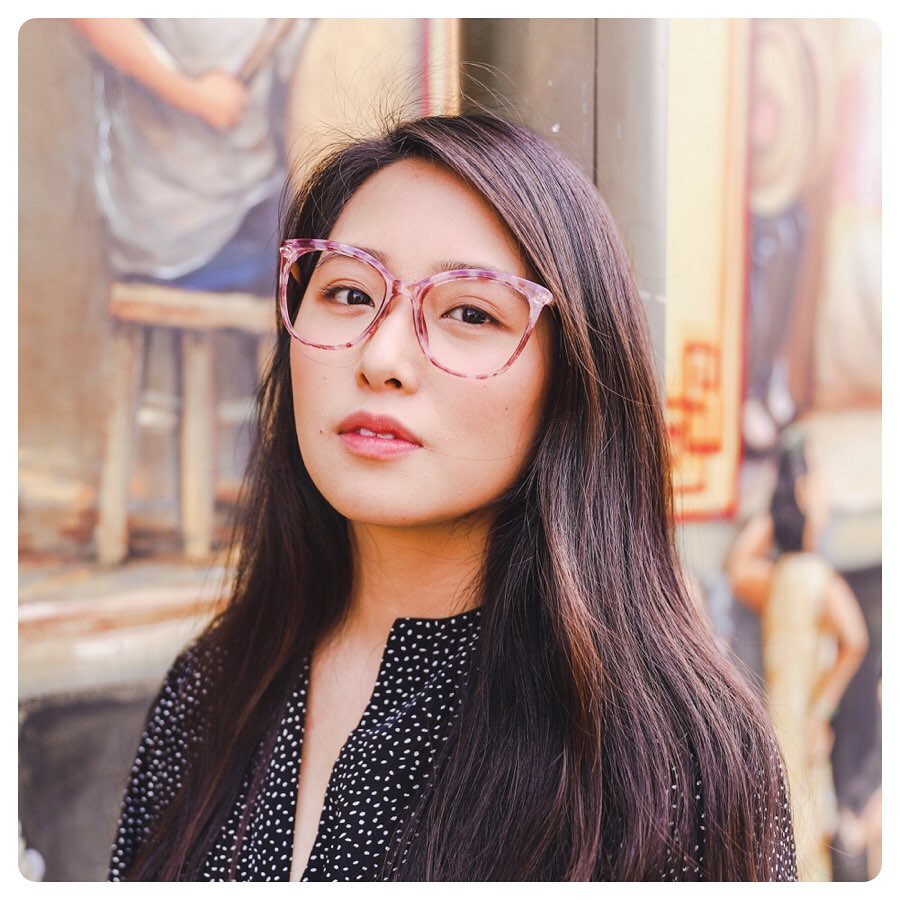 asian girl wearing Foptics glasses