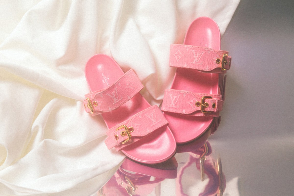 Louis Vuitton pink slides