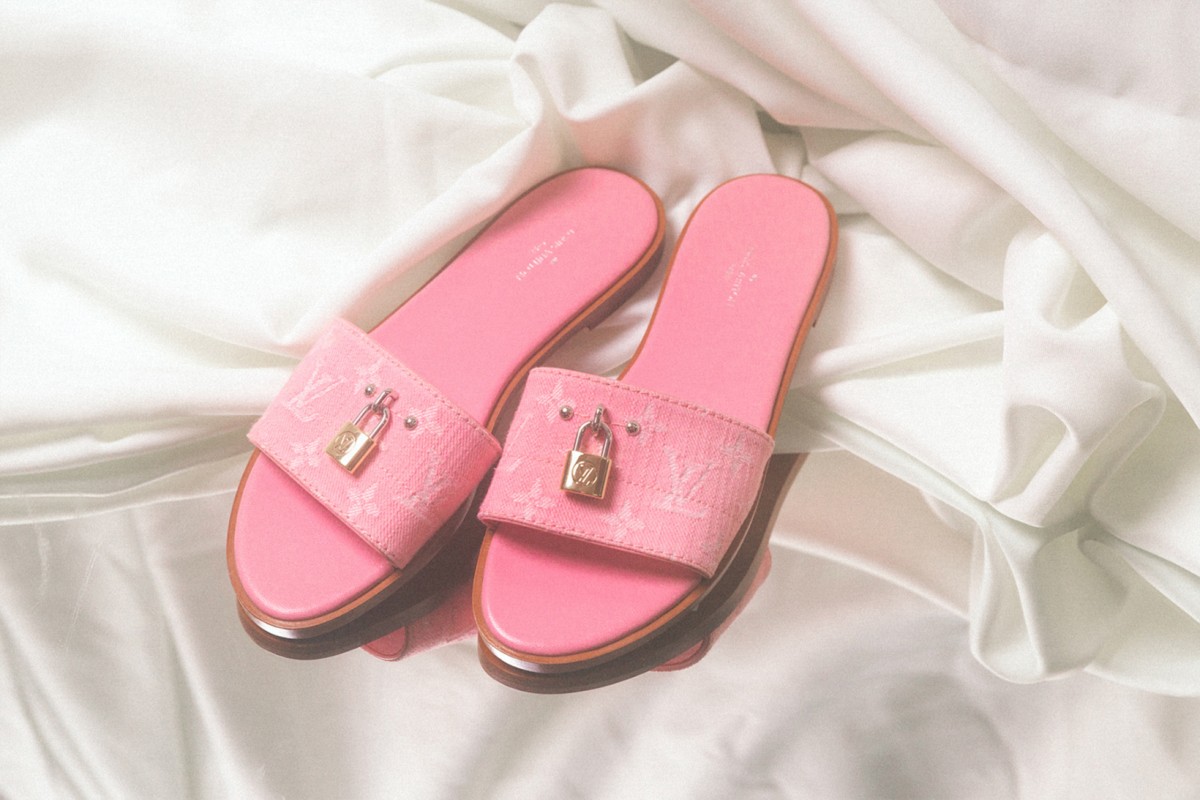 Louis Vuitton pink mules
