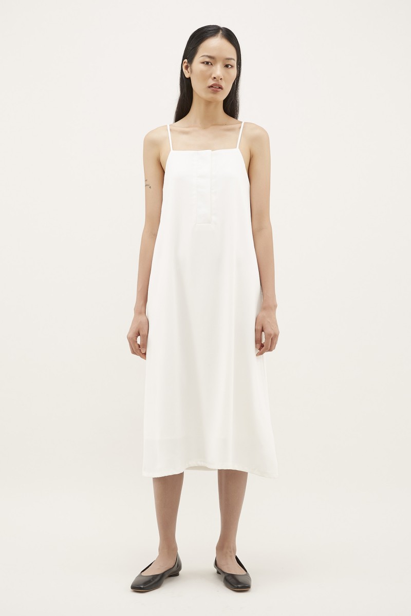 white linen dress