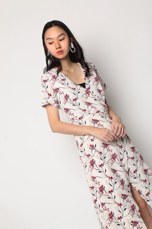 white floral dress