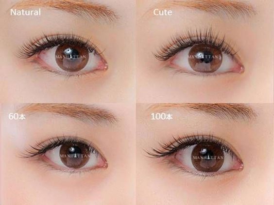 Different types of eyelash extensions