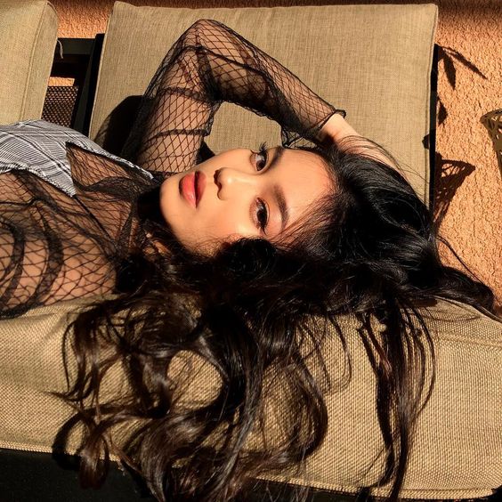 Girl laying on the couch