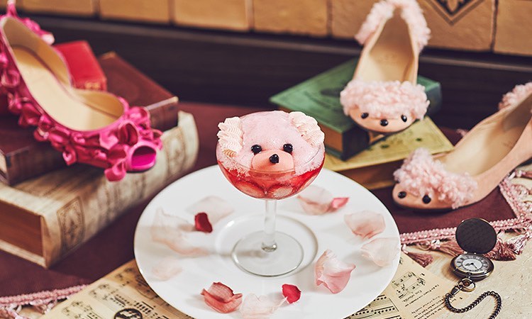 Amari Pink Berry poodle Parfait by The Strings Omotesandoh and shoe brand HIMIKO