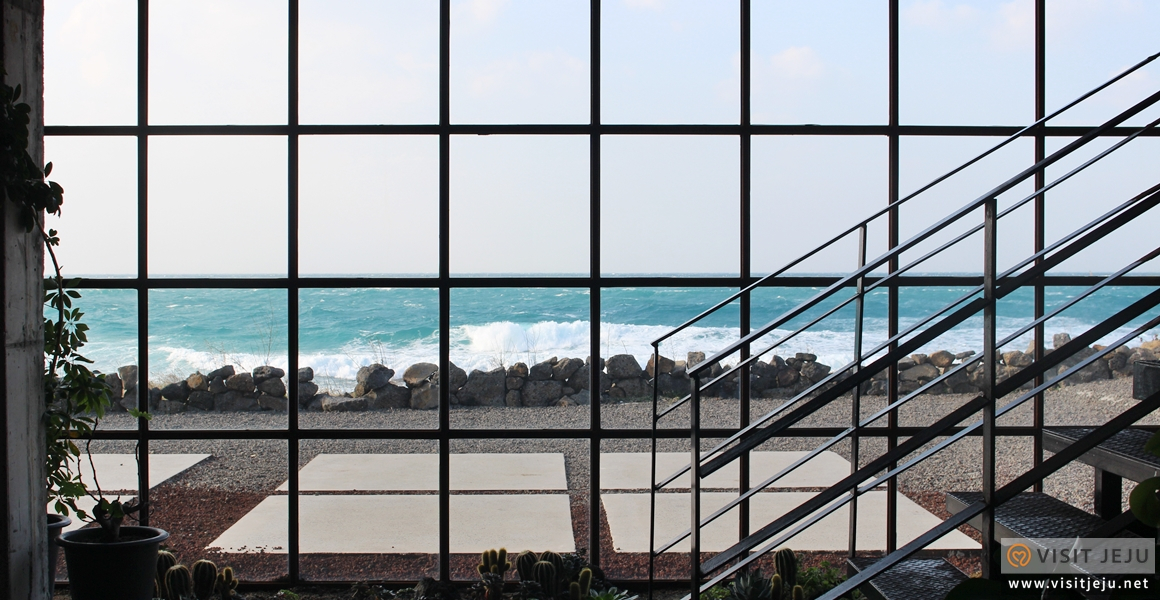 View from inside of Ultra Marine cafe