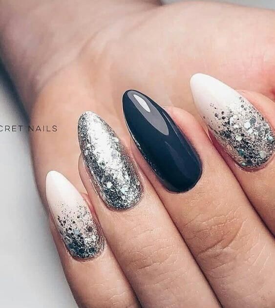 shimmery black nails