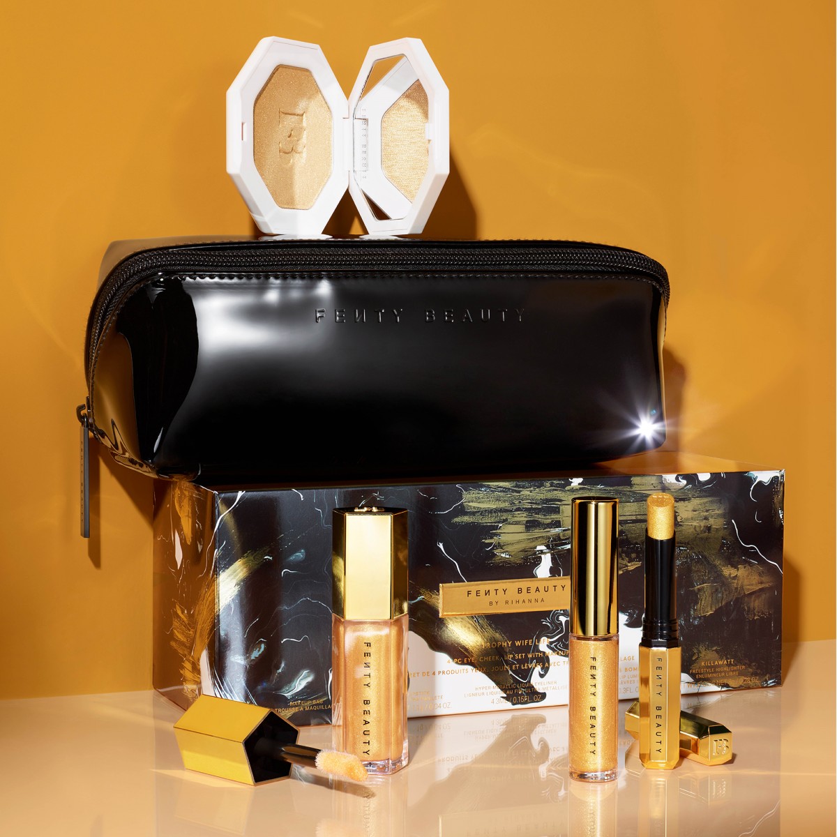 Fenty Beauty Patent leather makeup bag