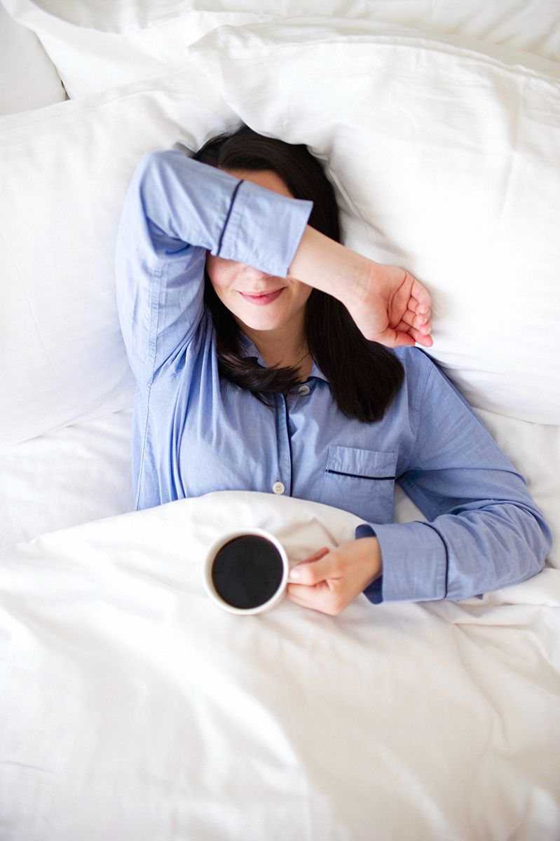 lady sleep on her back