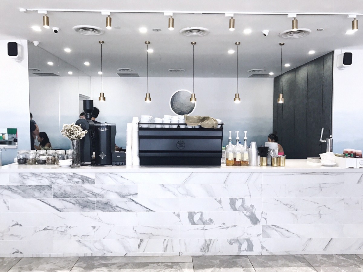 Marble countertop of Lunar Coffee Brewers
