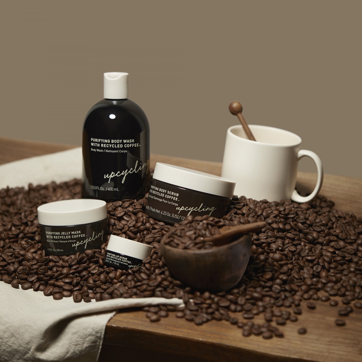 innisfree Recycled Coffee Line with coffee beans