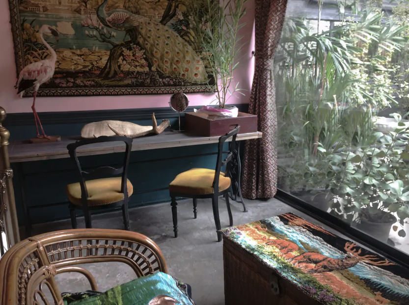 Seating and study area of The Flamingo room