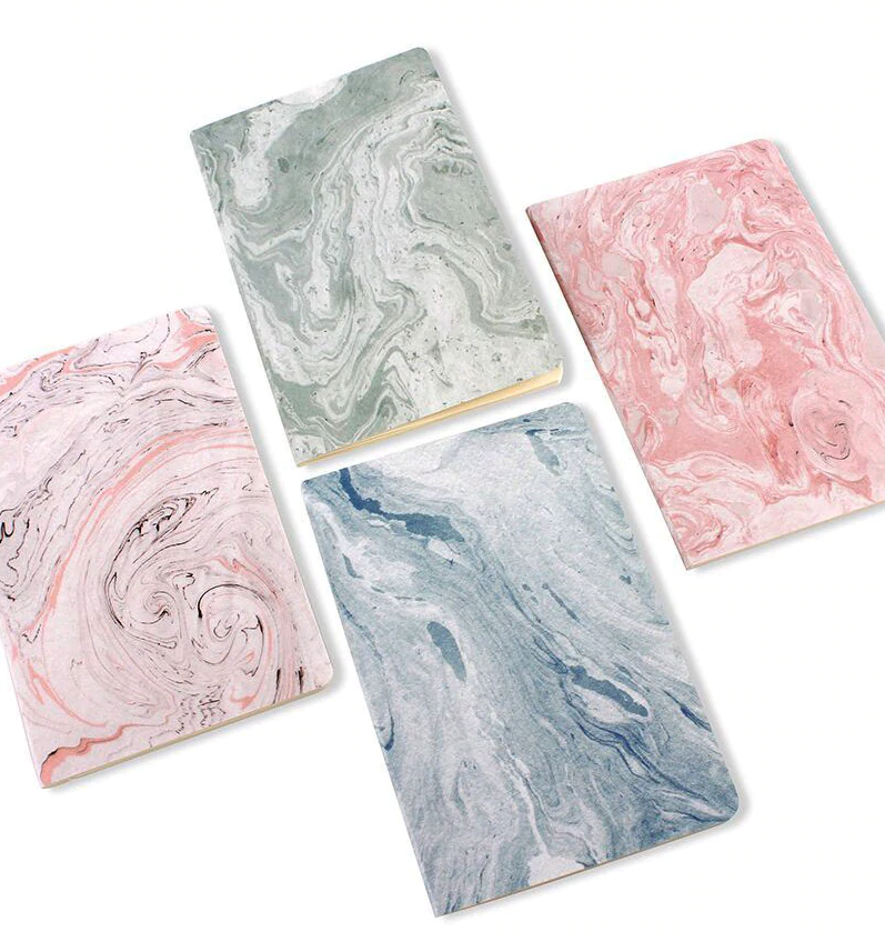 Cute Creative Grid Line Van Gogh Painting Style Stationery A5 Lined Paper Marble Notebook