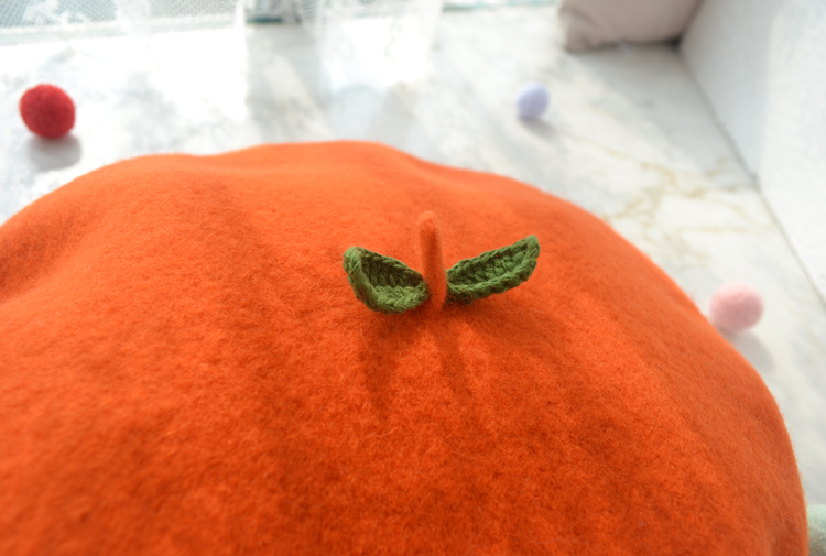 Orange hat close up