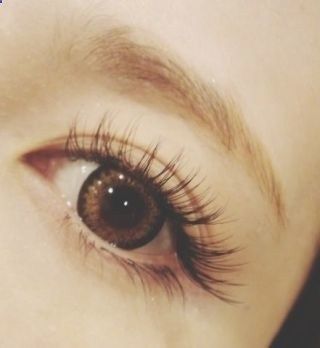 Eyelash extensions on asian eye